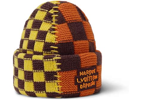 louis vuitton damier beanie|Louis Vuitton pop split beanie.